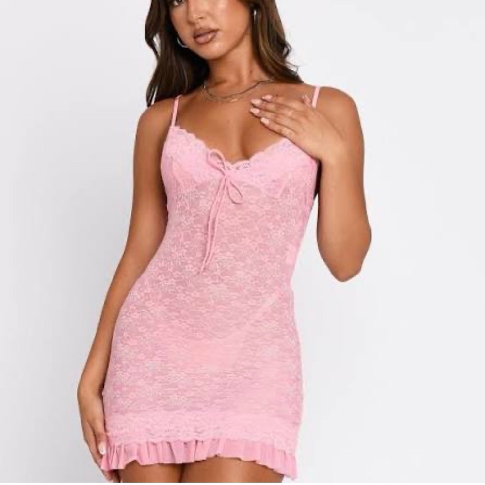 Brand new with tags WHITE FOX mini pink lace dress
